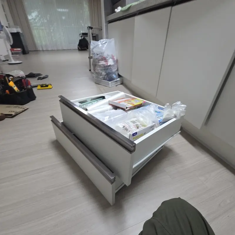검단 주방 싱크 서랍장 레일 고장 인천 서구 시공 사진 3