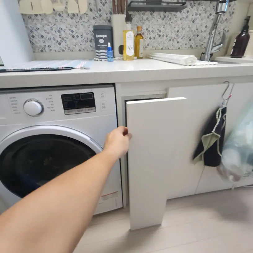 마포 빌트인 세탁 건조대 철거 양념장 — 시공 후