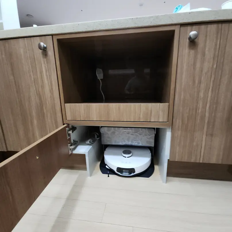 로보락s8 밥솥아래장 빌트인리폼 직배수설치 아산시 — 시공 후