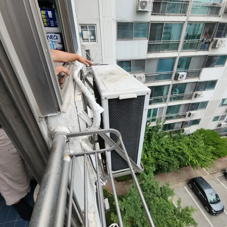 에어컨 실외기 동배관 테이핑 시공 전문 서울시 시공 사진 14