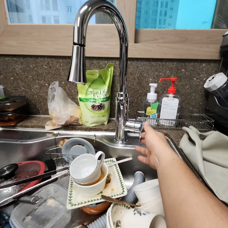 누수 고압밸브 주방 싱크볼 수전 교체 용산구 — 시공 후