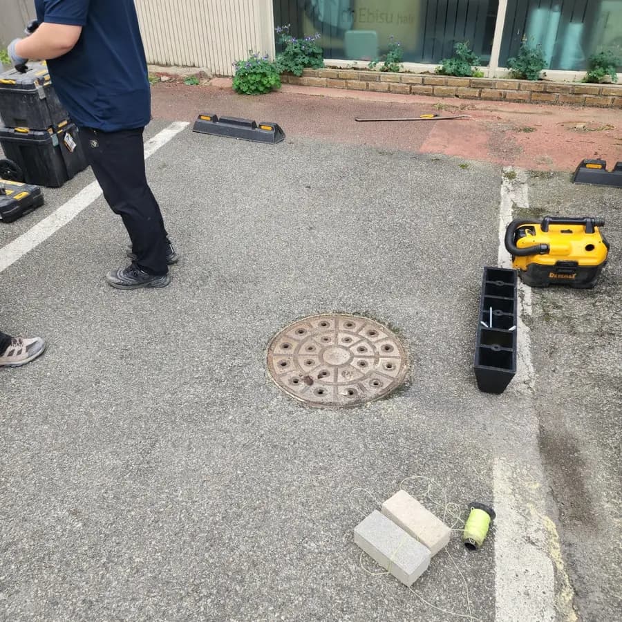 야외주차장주차멈춤턱파손 청주시 시공 사진 15